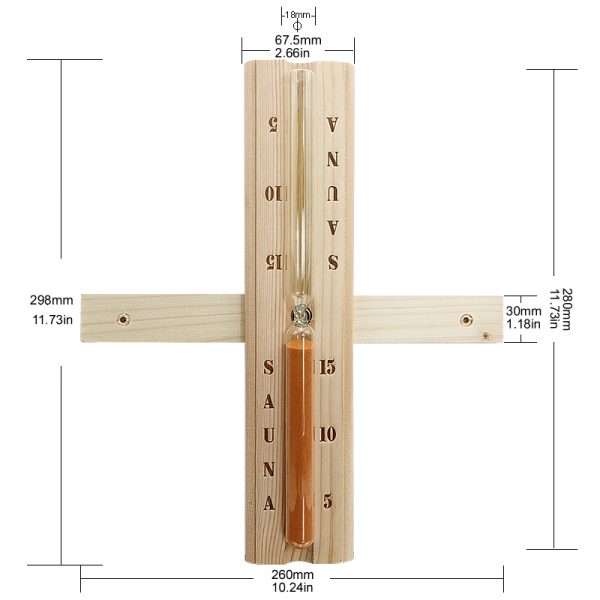 15 Minutes Wooden Sauna Sand Timer with Brown Sand (5)